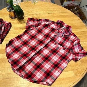 Victoria’s Secret pajama set. Long pants, short sleeve button up top size small